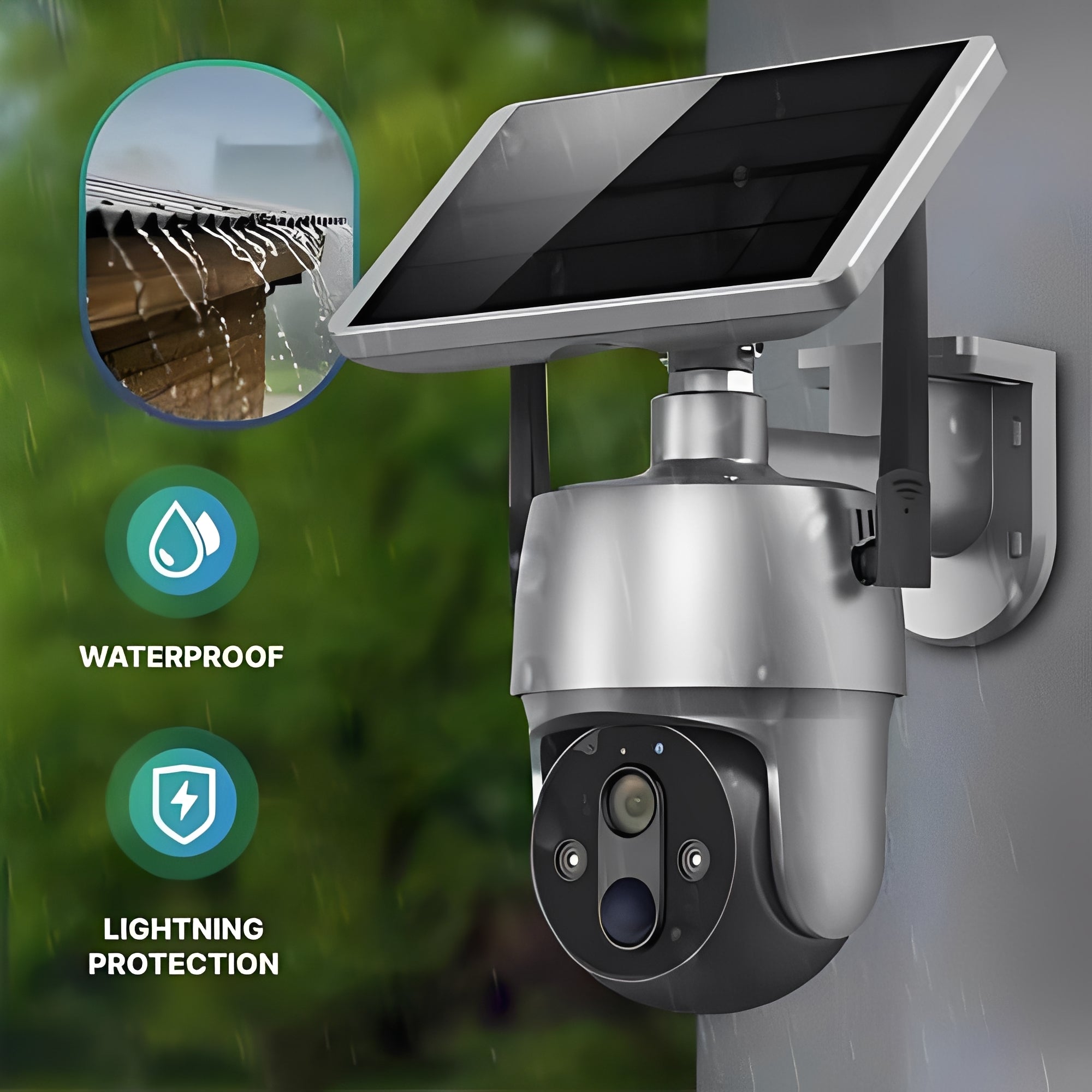 Solar-Powered Outdoor Security Camera with Motion Detection