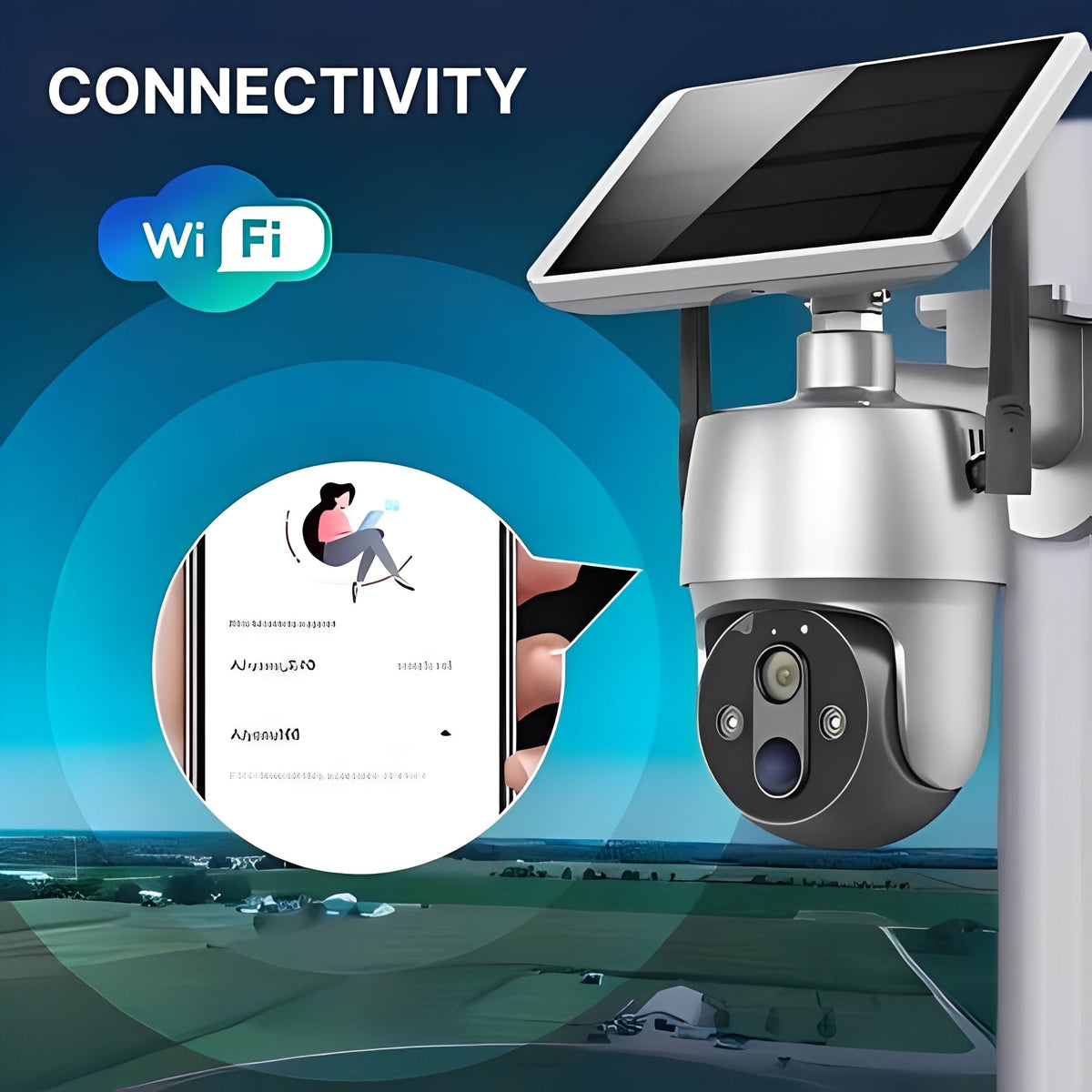 Solar-Powered Outdoor Security Camera with Motion Detection