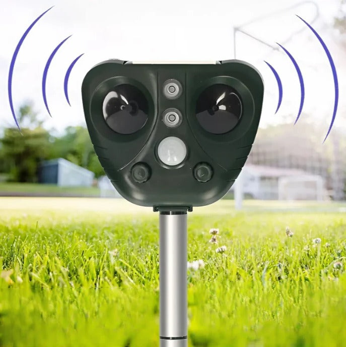 Solar-Powered Bird Repeller | Humane Ultrasonic & Light System