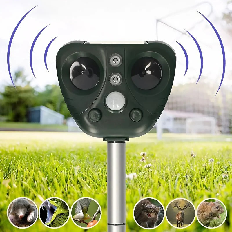 Solar-Powered Bird Repeller | Humane Ultrasonic & Light System