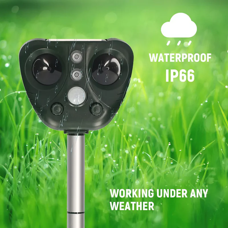 Solar-Powered Bird Repeller | Humane Ultrasonic & Light System