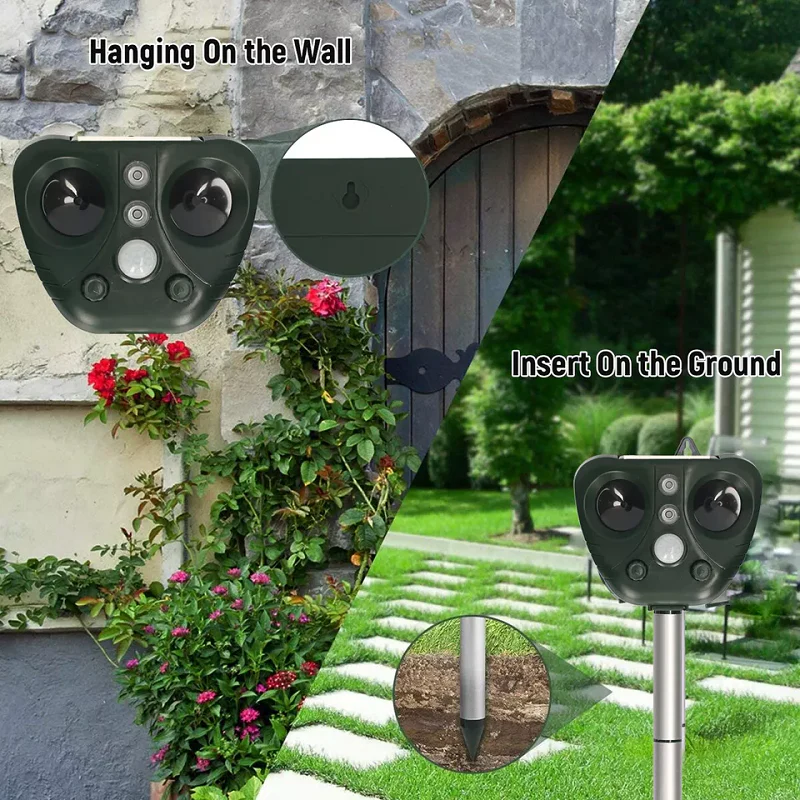 Solar-Powered Bird Repeller | Humane Ultrasonic & Light System