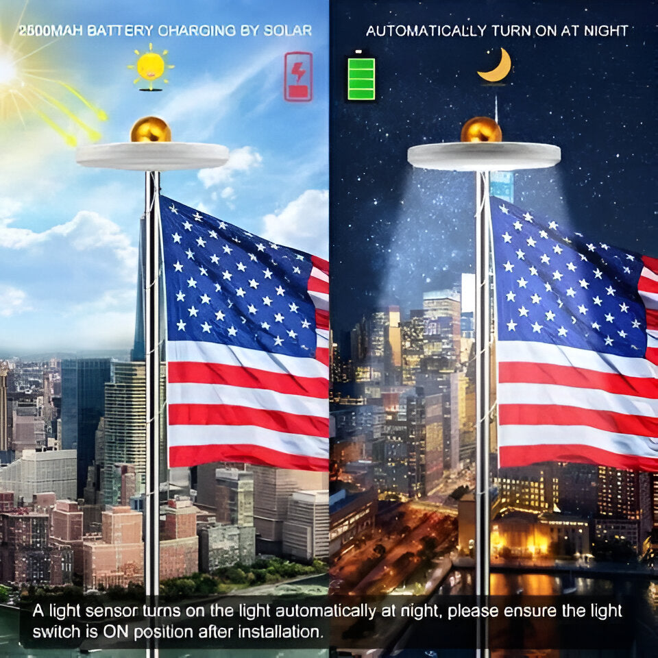 LumiPole | Solar Flagpole Light with Automatic Dusk-to-Dawn & 700 Lumens