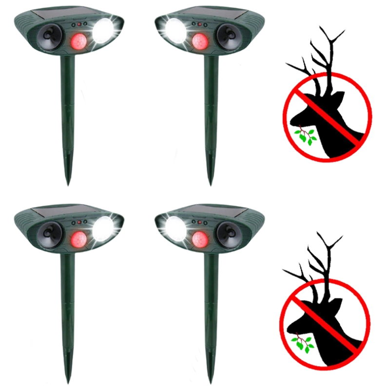 NatureGuard - Solar Motion Sensor Wildlife Deterrent 4 Pack