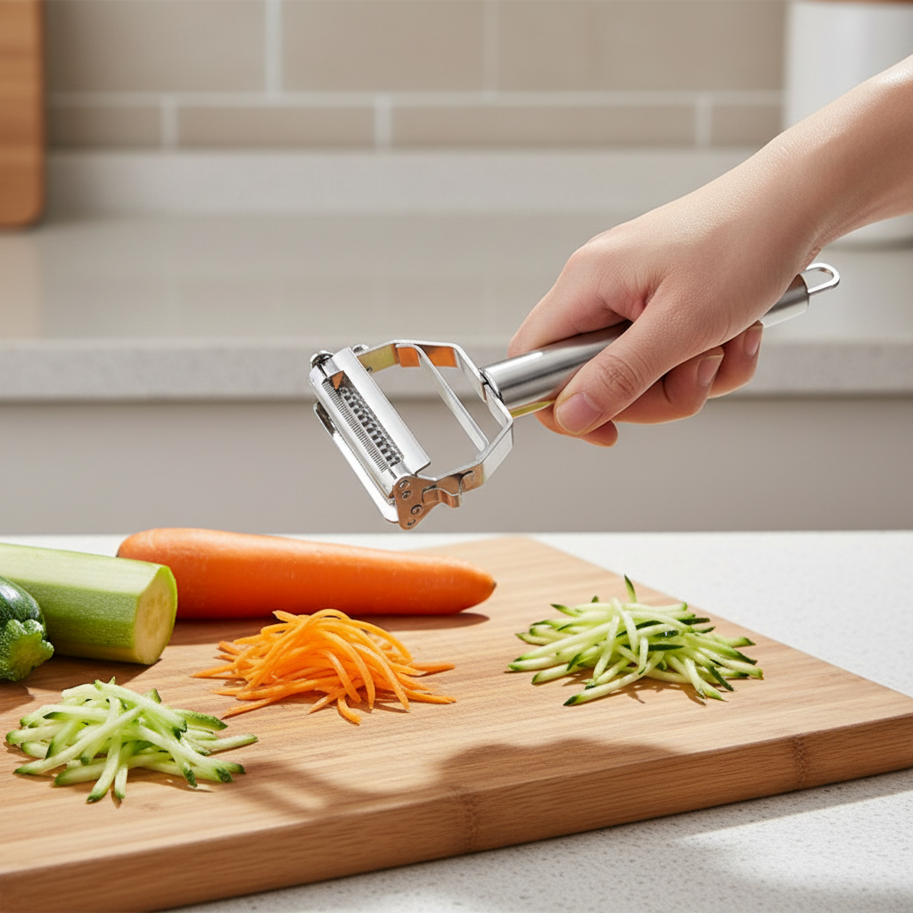 Dual Blade Peeler in Stainless Steel - Efficient Vegetable Tool