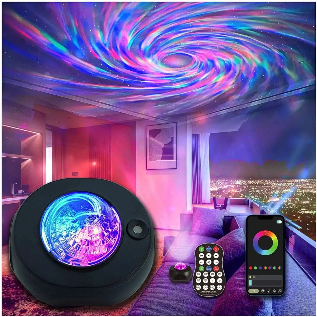 Starlit Dream Projector with Bluetooth and Mobile Control