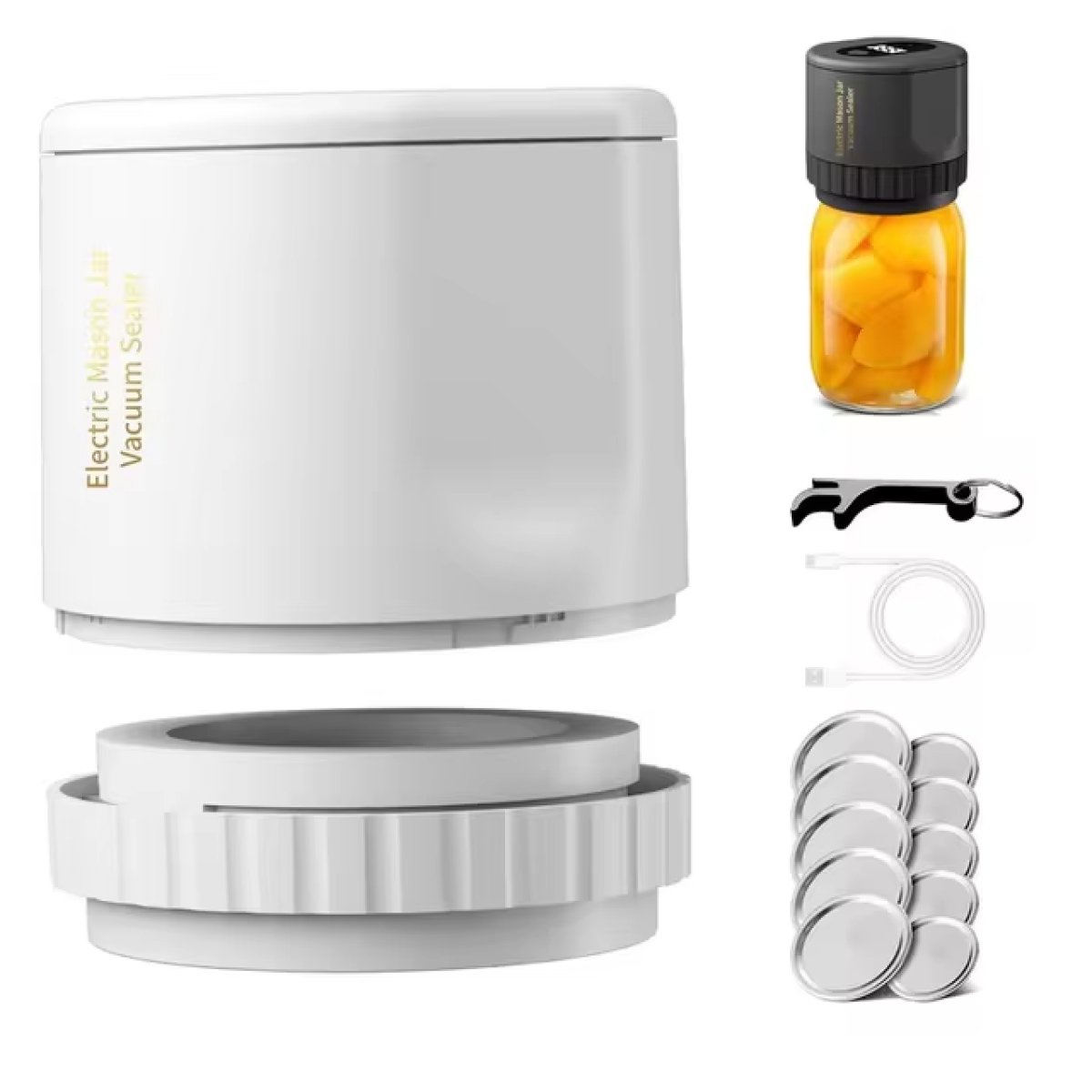 Rechargeable Cordless Vacuum Sealer for Mason Jars