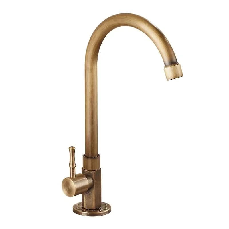 Classic Elegance – Premium Brass Kitchen & Bath Faucet with Curved Spout