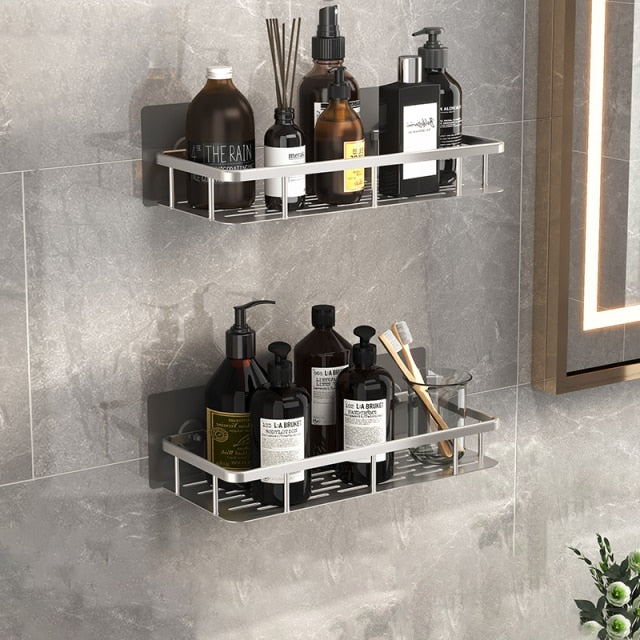 Chic Floating Bathroom Shelves | Stylish Suction Cup Storage