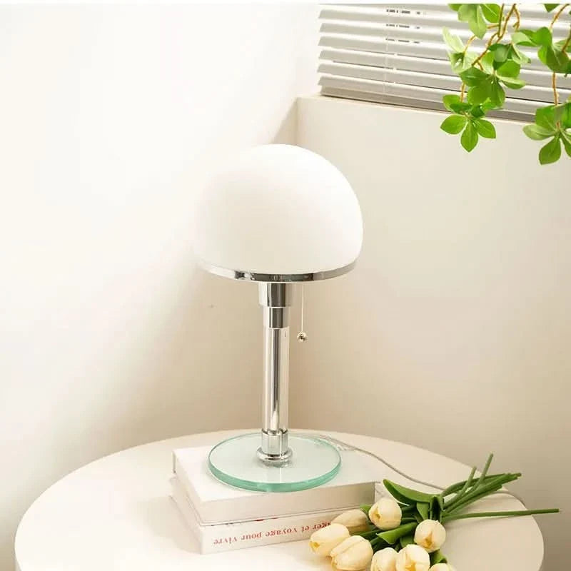 LuxeGlow – Vintage Glass Table Lamp with Bauhaus Flair