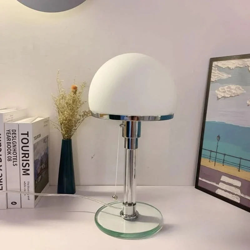LuxeGlow – Vintage Glass Table Lamp with Bauhaus Flair