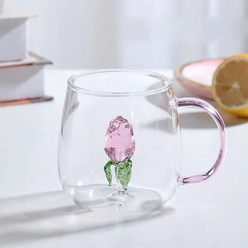 Charming 3D Animal Glass Mug | Durable and Heat-Resistant Drinkware