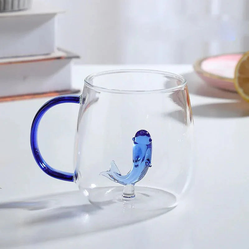 Charming 3D Animal Glass Mug | Durable and Heat-Resistant Drinkware