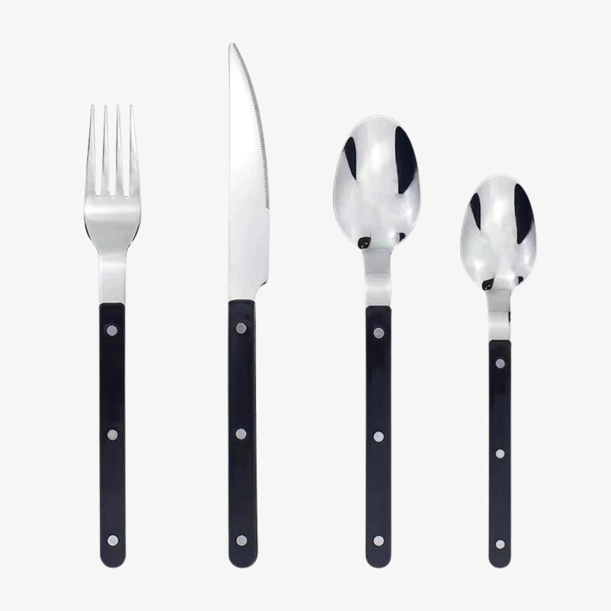 Sophisticated 24-Piece Flatware Collection with Sleek Handles