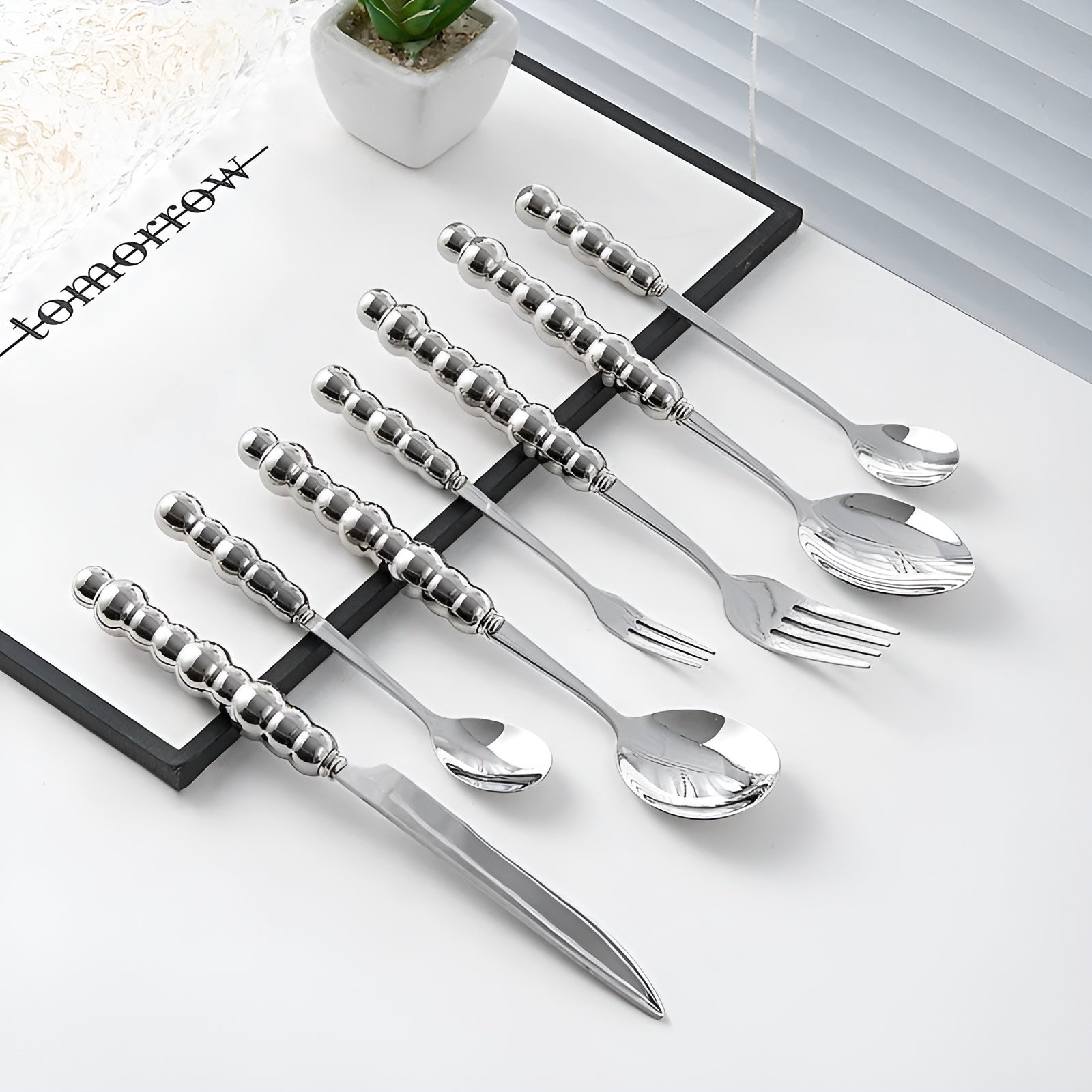 Sophisticated Dining Essentials | Stainless Steel Cutlery with Elegant Handles