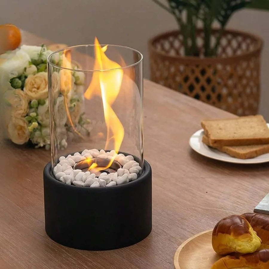 Chic Glass Firebox | Portable Ethanol Fireplace for Any Space