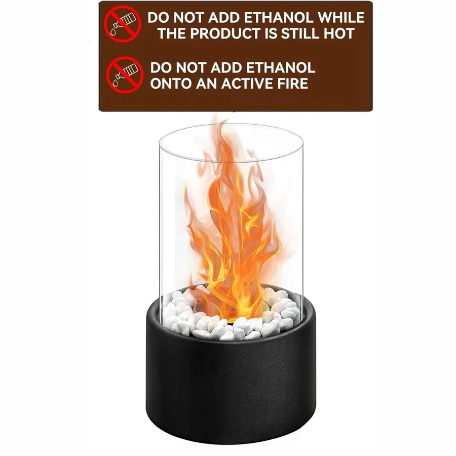 Chic Glass Firebox | Portable Ethanol Fireplace for Any Space