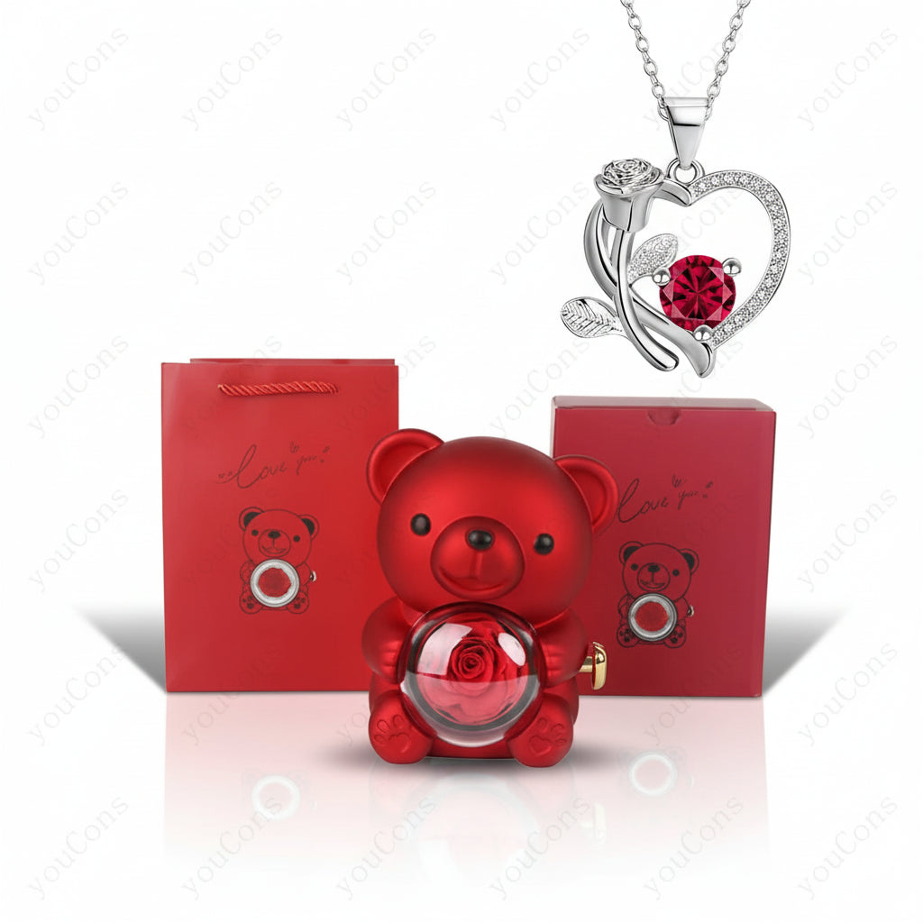 Charming Heart Necklace with Sparkling Zircon & Gift Box