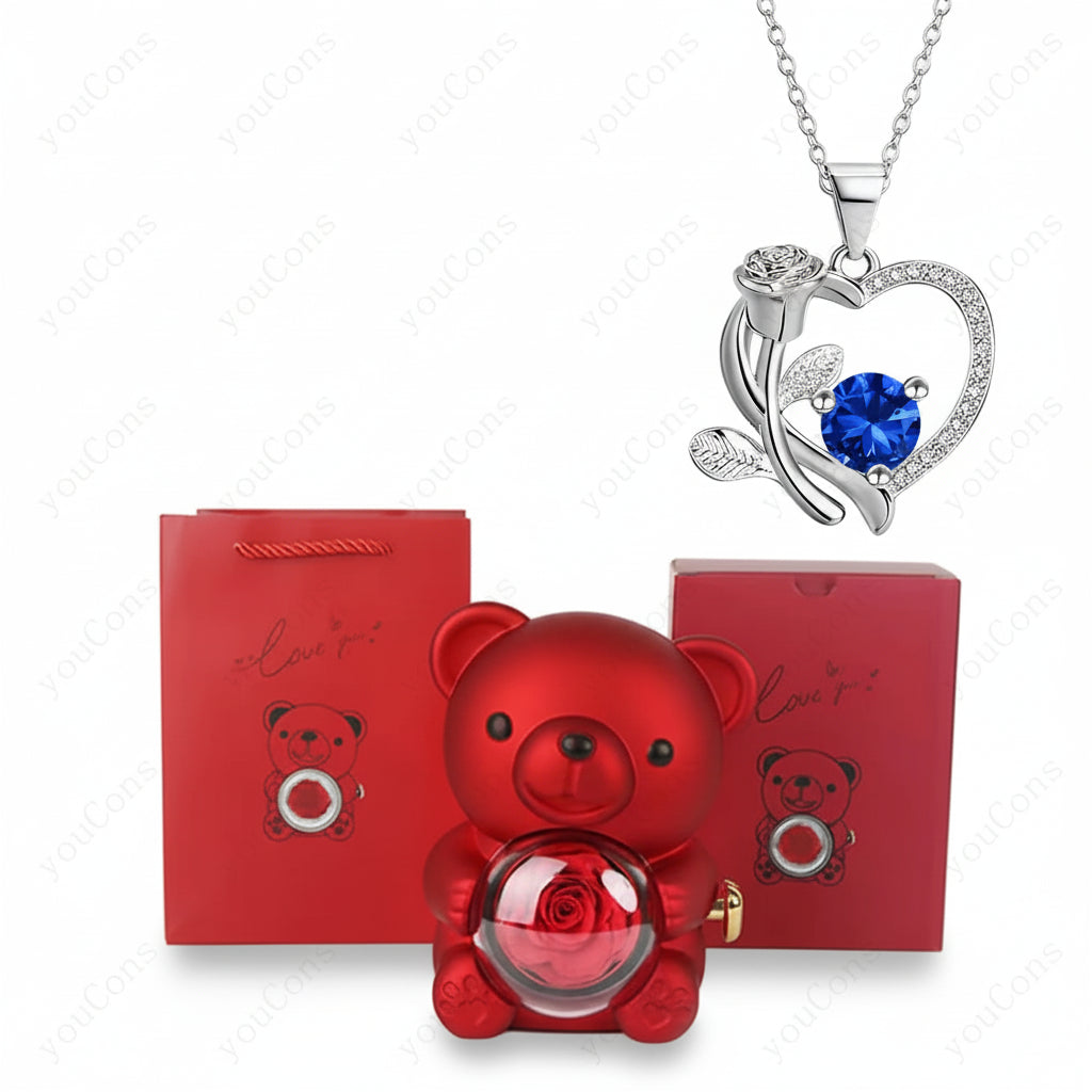 Charming Heart Necklace with Sparkling Zircon & Gift Box