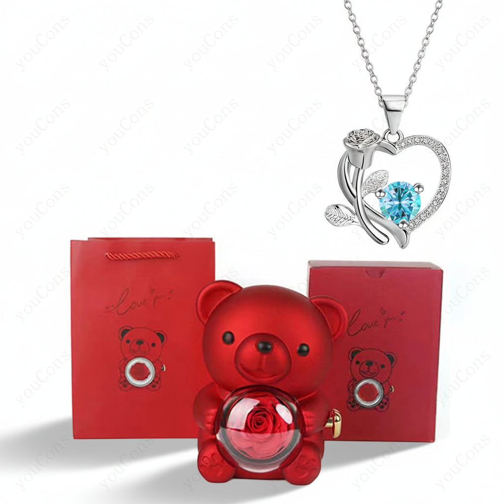 Charming Heart Necklace with Sparkling Zircon & Gift Box