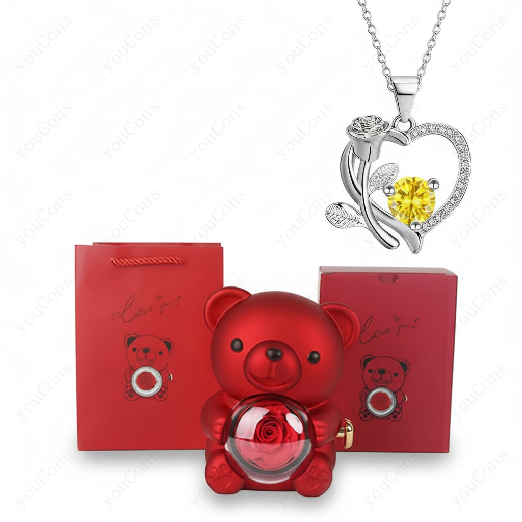 Charming Heart Necklace with Sparkling Zircon & Gift Box