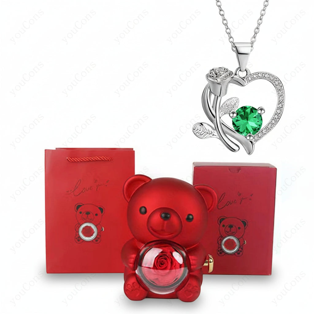Charming Heart Necklace with Sparkling Zircon & Gift Box