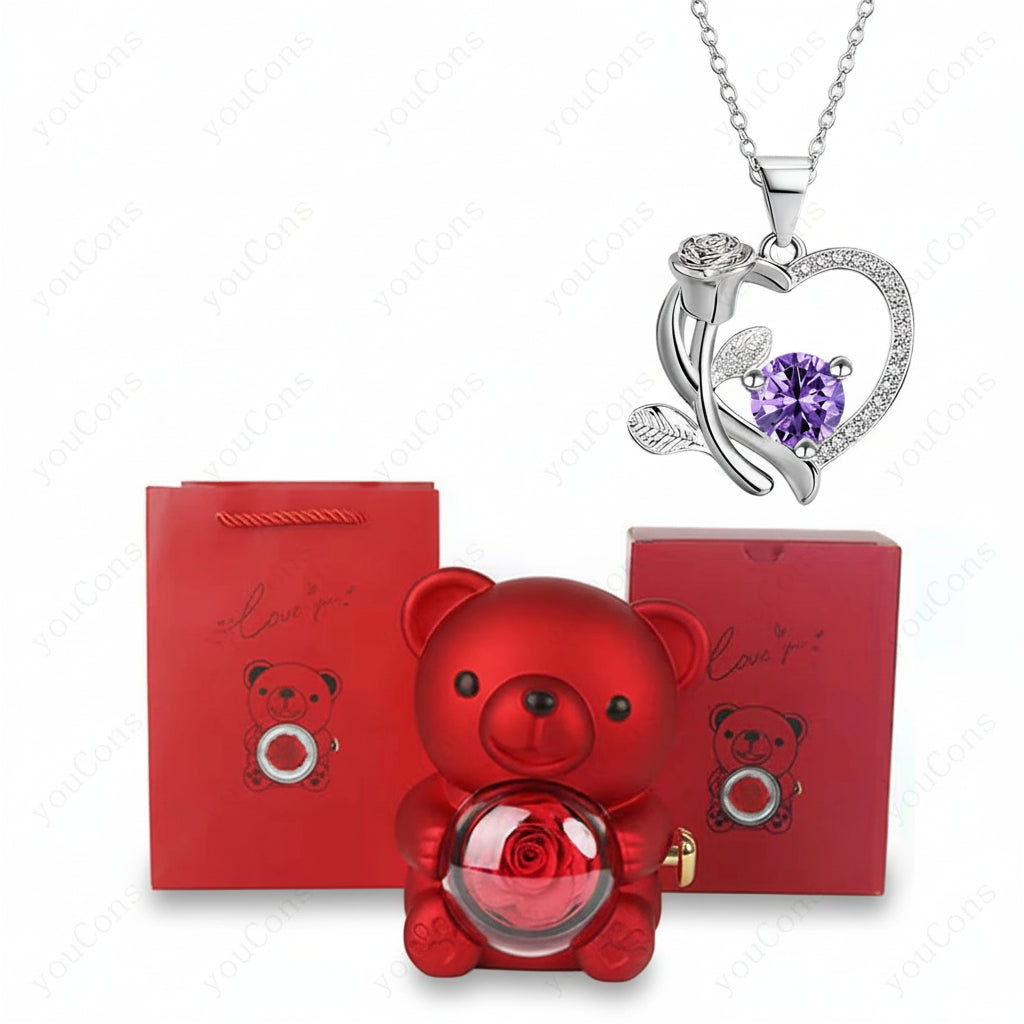 Charming Heart Necklace with Sparkling Zircon & Gift Box