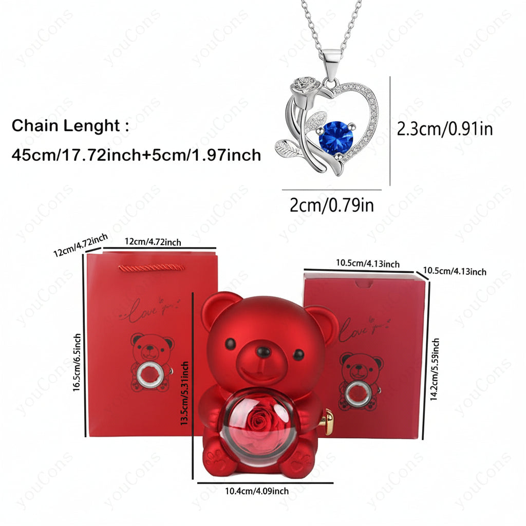 Charming Heart Necklace with Sparkling Zircon & Gift Box