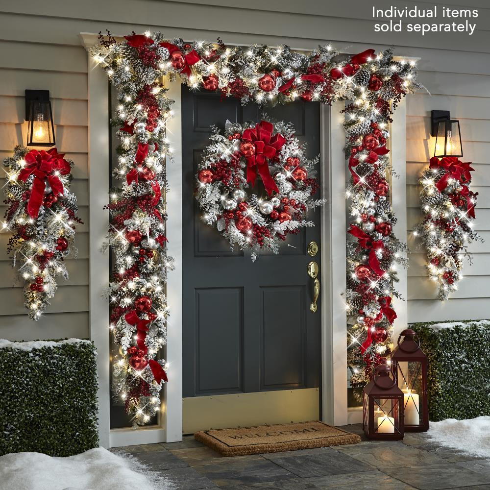 Stylish Battery-Operated Holiday Decoration | Prelit Christmas Trim with Timer