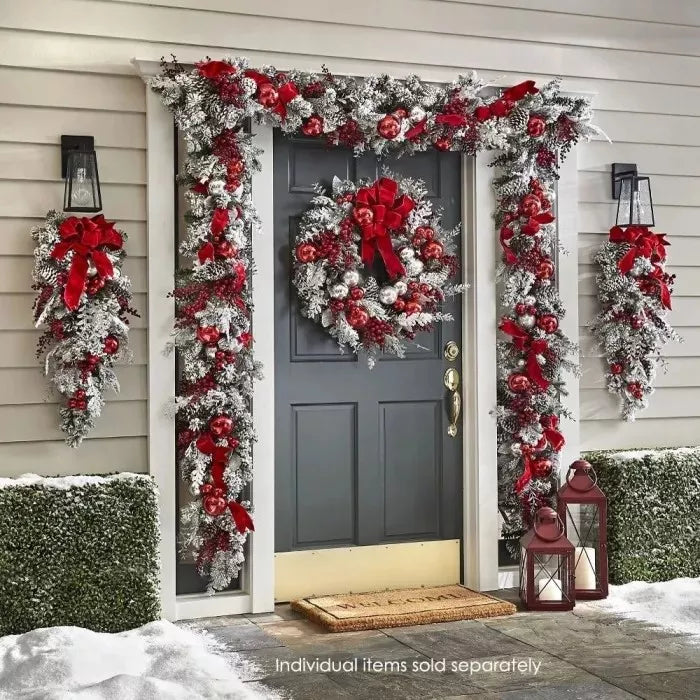 Stylish Battery-Operated Holiday Decoration | Prelit Christmas Trim with Timer