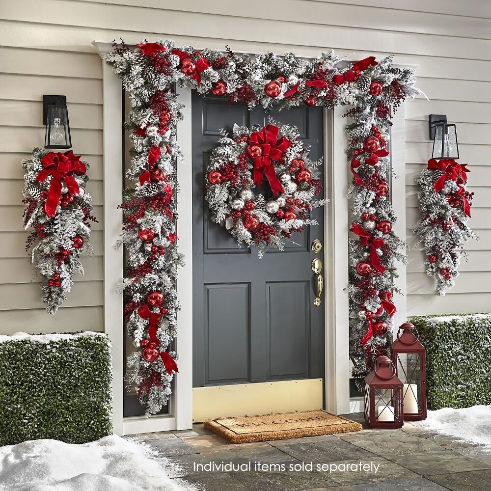 Stylish Battery-Operated Holiday Decoration | Prelit Christmas Trim with Timer