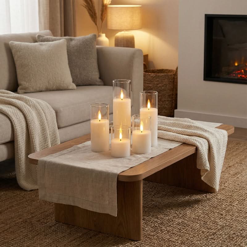LUMINA - Chic Ivory LED Pillar Candle Collection for Safe Ambiance