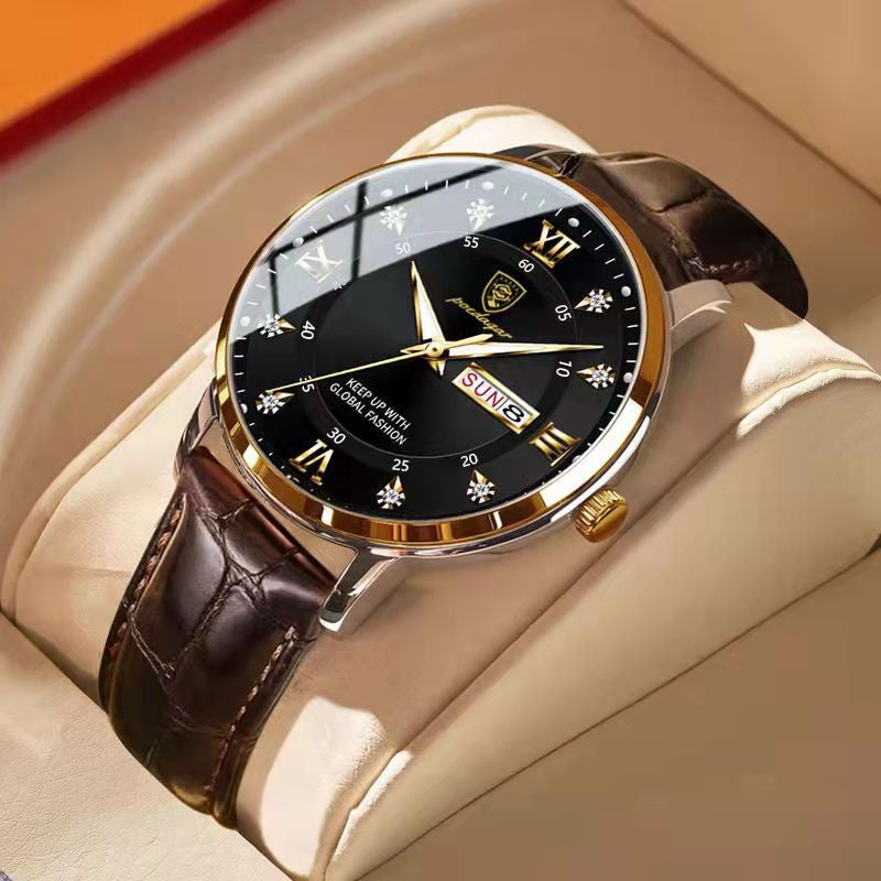Stylish AquaGuard Men's Timepiece with Luminous Features