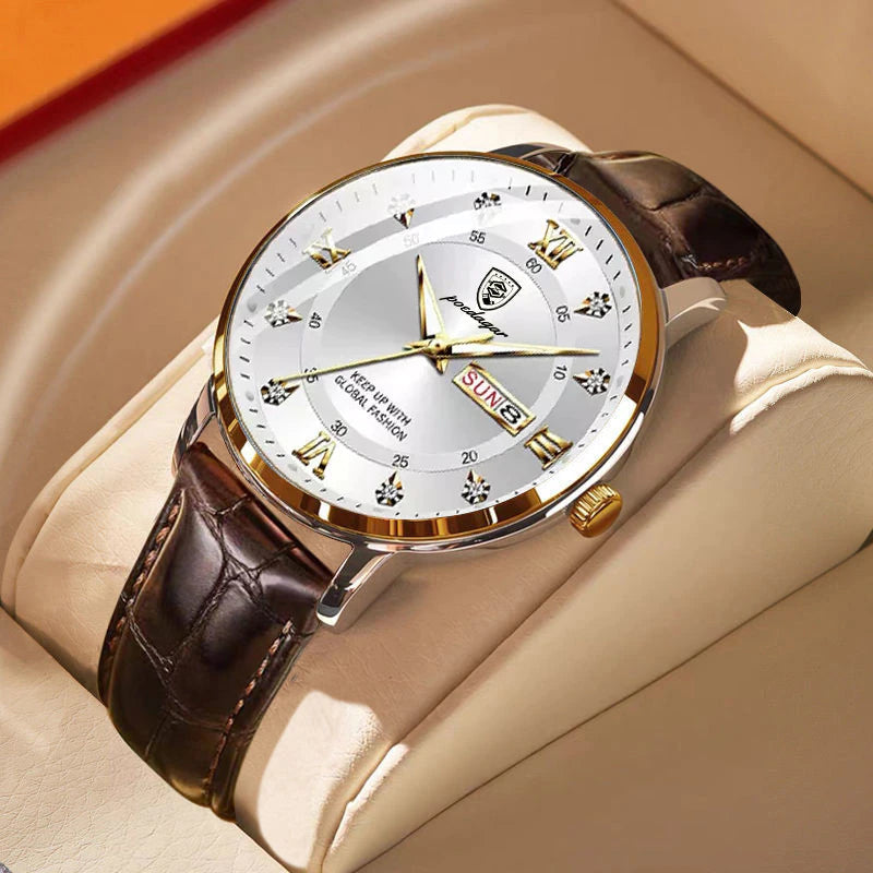 Stylish AquaGuard Men's Timepiece with Luminous Features