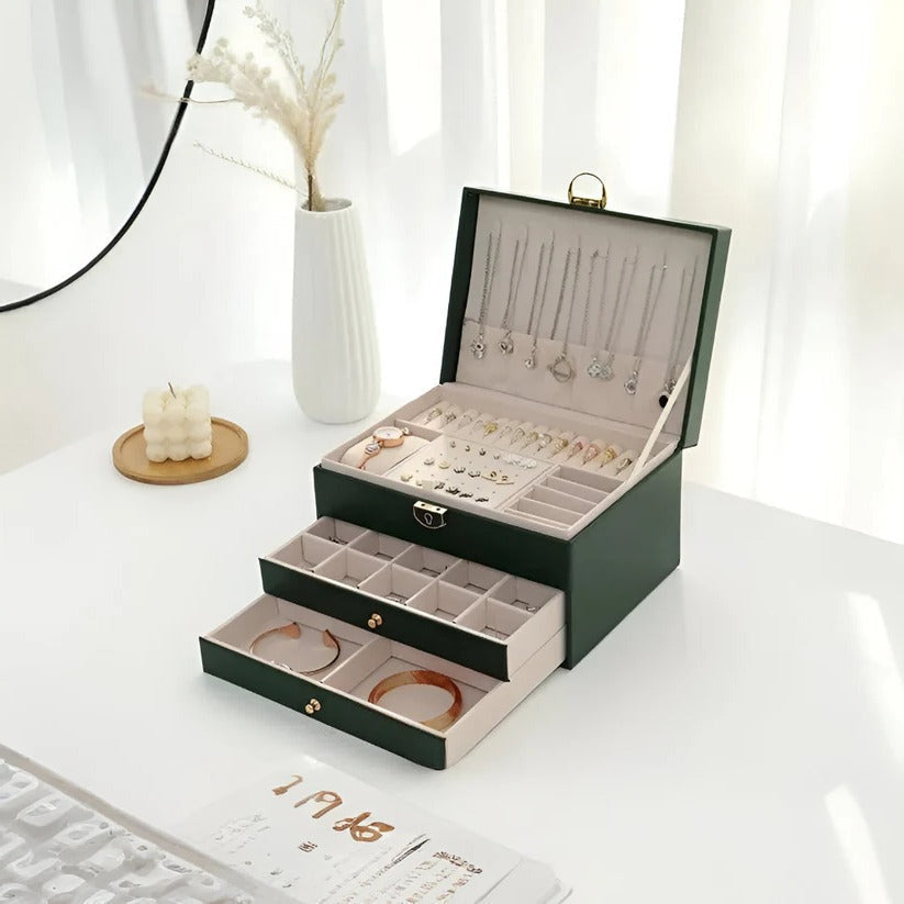 Chic Tiered Jewelry Storage Box with Easy-Access Drawers