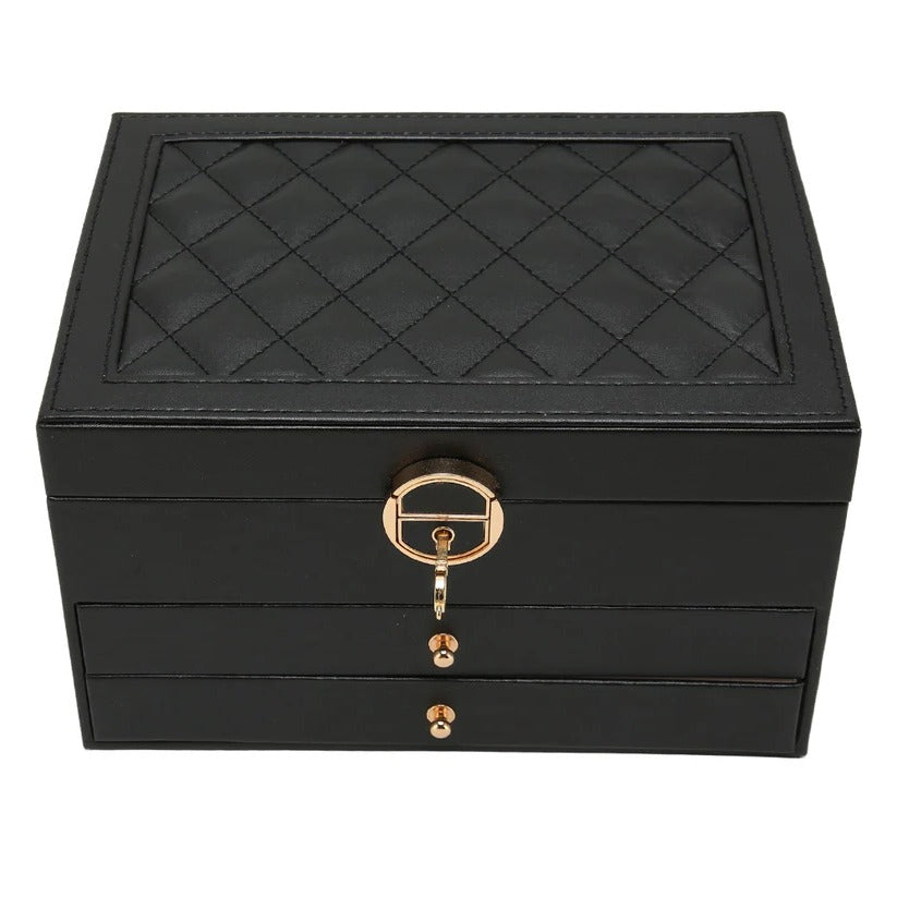 Chic Tiered Jewelry Storage Box with Easy-Access Drawers