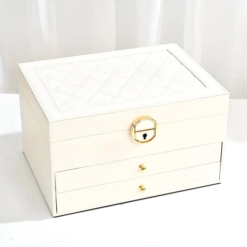 Chic Tiered Jewelry Storage Box with Easy-Access Drawers