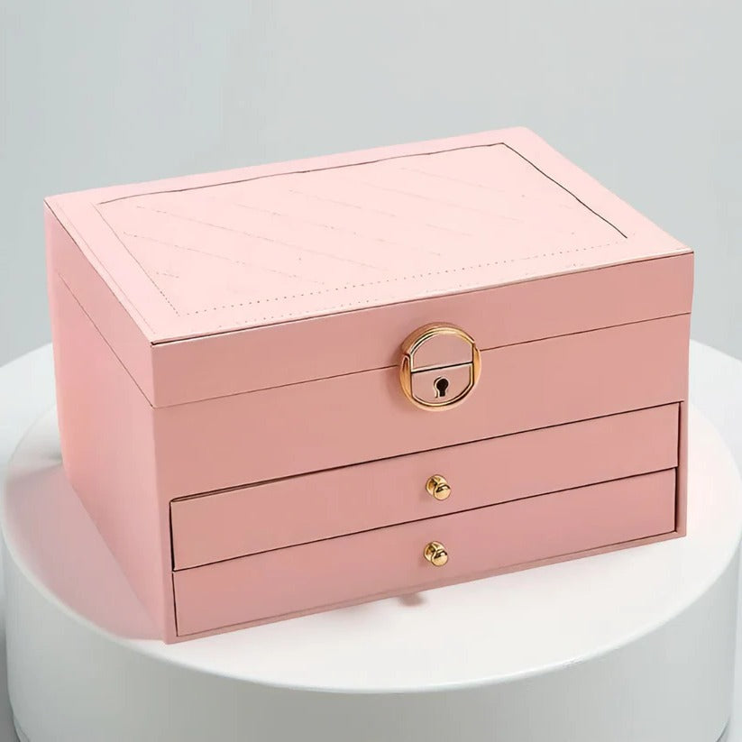 Chic Tiered Jewelry Storage Box with Easy-Access Drawers