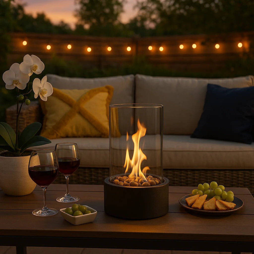 Chic Indoor Fire Bowl with Eco-Friendly Bioethanol Fuel | Perfect for Cozy Evenings