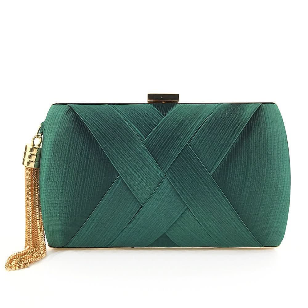 Chic Satin Evening Purse with Stylish Tassel Accent
