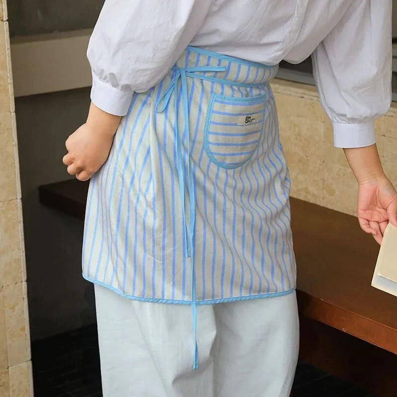 Chic Striped Kitchen Apron with Adjustable Fit