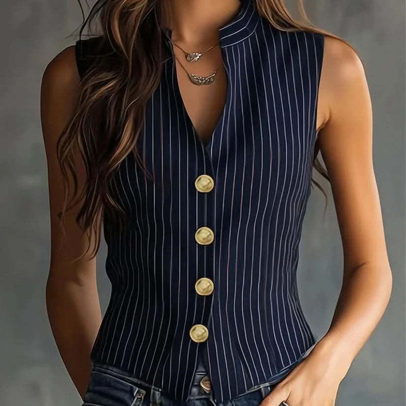 Breezy Elegance – Sleeveless Summer Blouse for Effortless Style