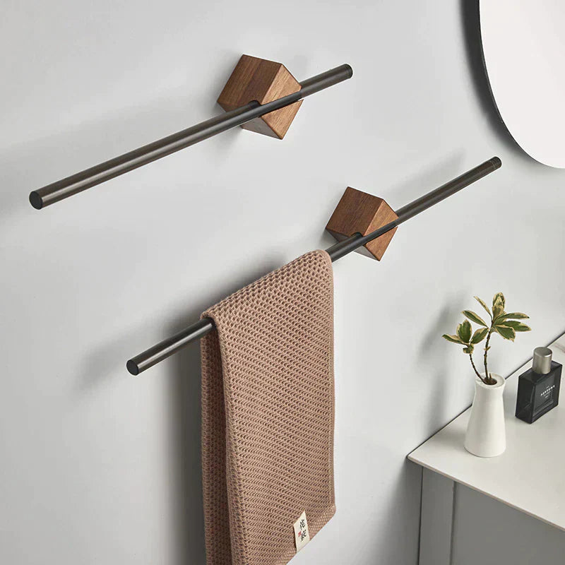 Sleek Wooden Towel Rack | Wall-Mounted Solution for Clutter-Free Spaces
