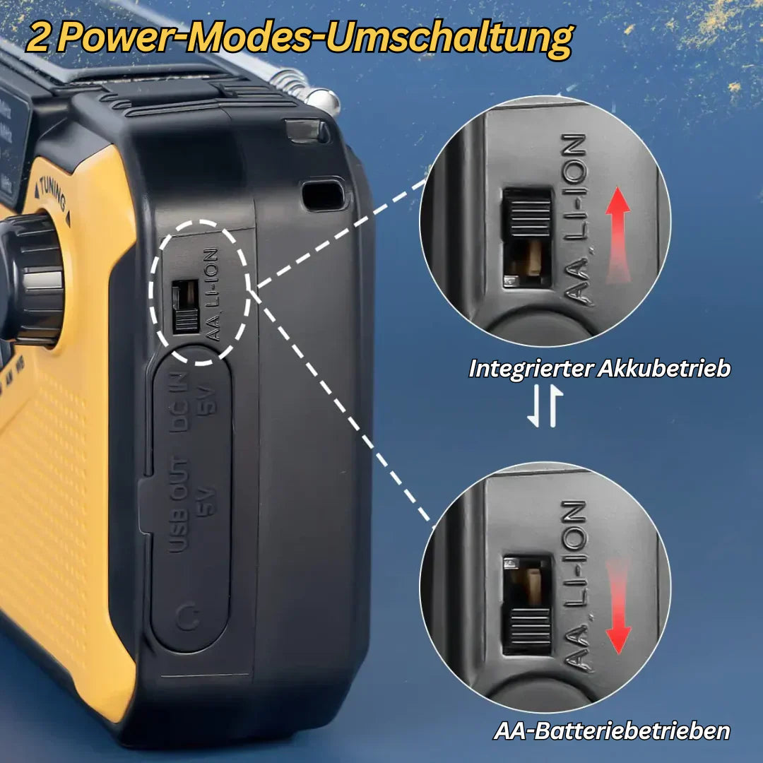 Survival Radio | Portable Dynamo Device with Solar Charging & LED Light | Must-Have Safety Gear for Outdoor Enthusiasts