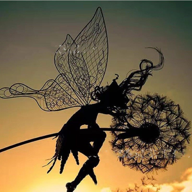 Whimsical Fairy Garden Stakes | Metal Dandelion Decor for Outdoor Charm