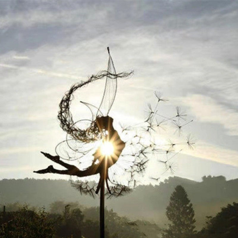 Whimsical Fairy Garden Stakes | Metal Dandelion Decor for Outdoor Charm