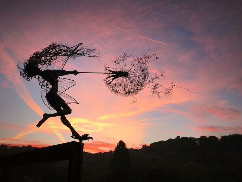 Whimsical Fairy Garden Stakes | Metal Dandelion Decor for Outdoor Charm
