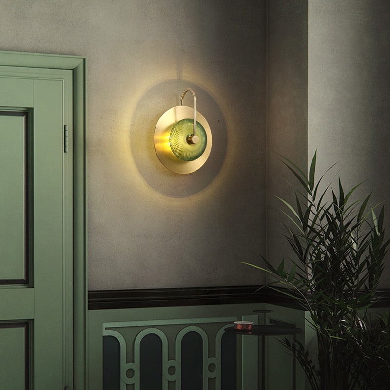 Stylish Brass and Glass LED Wall Sconce for Modern Homes