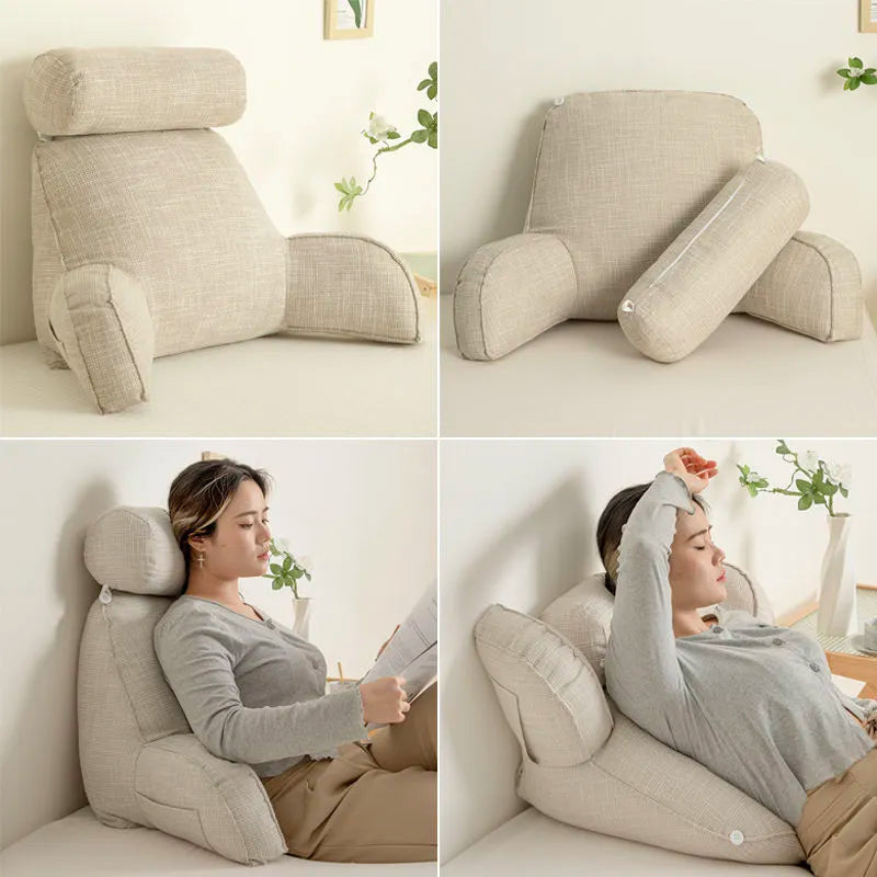 Adjustable Comfort Pillow with Lumbar Support & Armrests