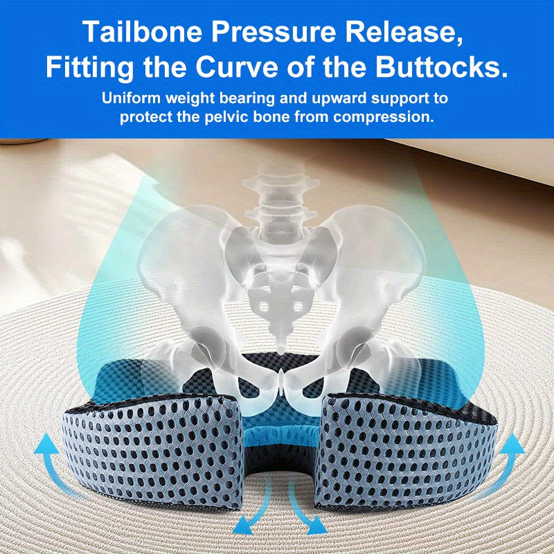 ComfortMax Ergonomic Cushion with Memory Foam & Anti-Slip Base